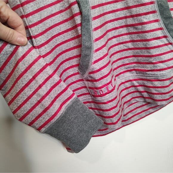 Roxy Plain Jane Slouchy Neck Striped Sweater in Magenta/Gray Size Large - Picture 5 of 12